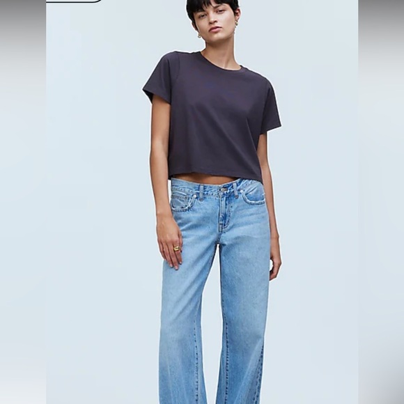 Madewell Tops - Madewell Softfade Boxy Crop Tee in Coal Size XS